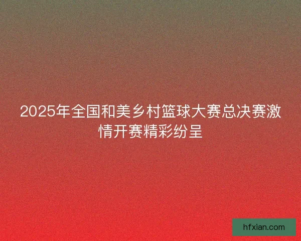 2025年全国和美乡村篮球大赛总决赛激情开赛精彩纷呈